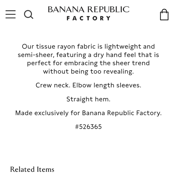 Banana Republic tee size small - Picture 2 of 2